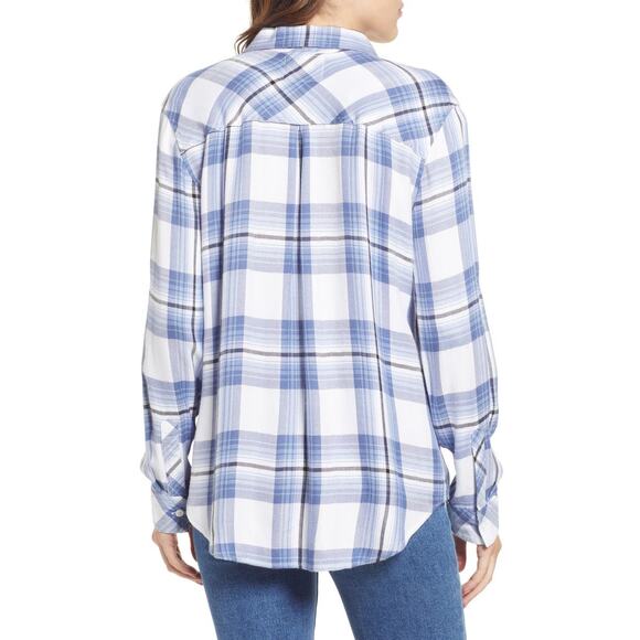 RAILS Hunter Plaid Button-up Shirt In White Robin Navy Small NWOT - Picture 2 of 14